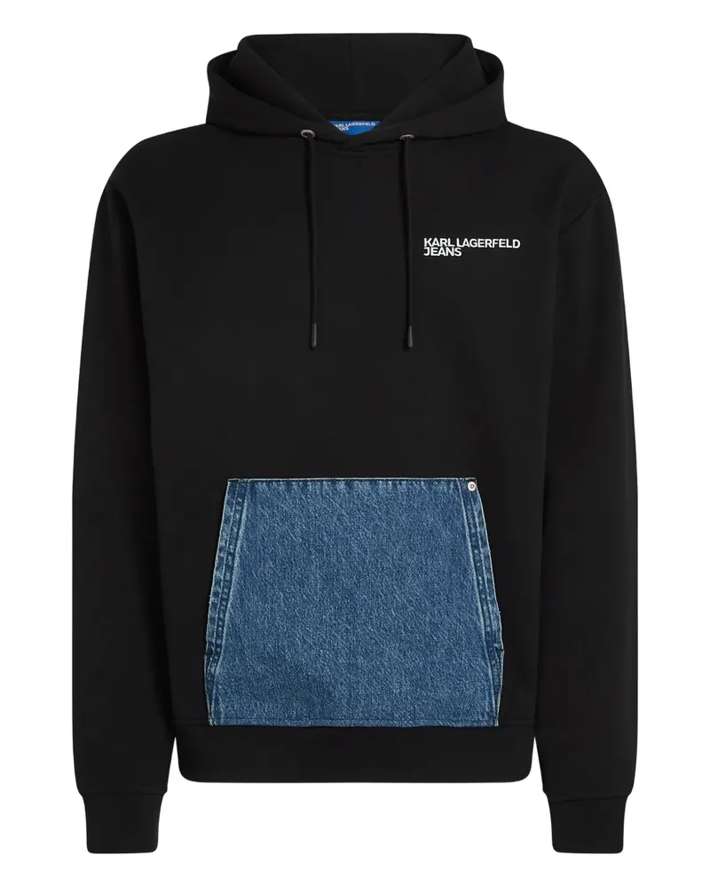 Karl Lagerfeld Hoodie mit Jeanstasche - Schwarz Schwarz