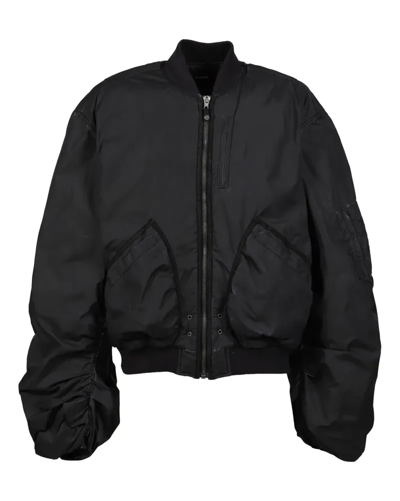 WE 11 DONE Bomberjacke mit gerafftem Effekt - Schwarz Schwarz