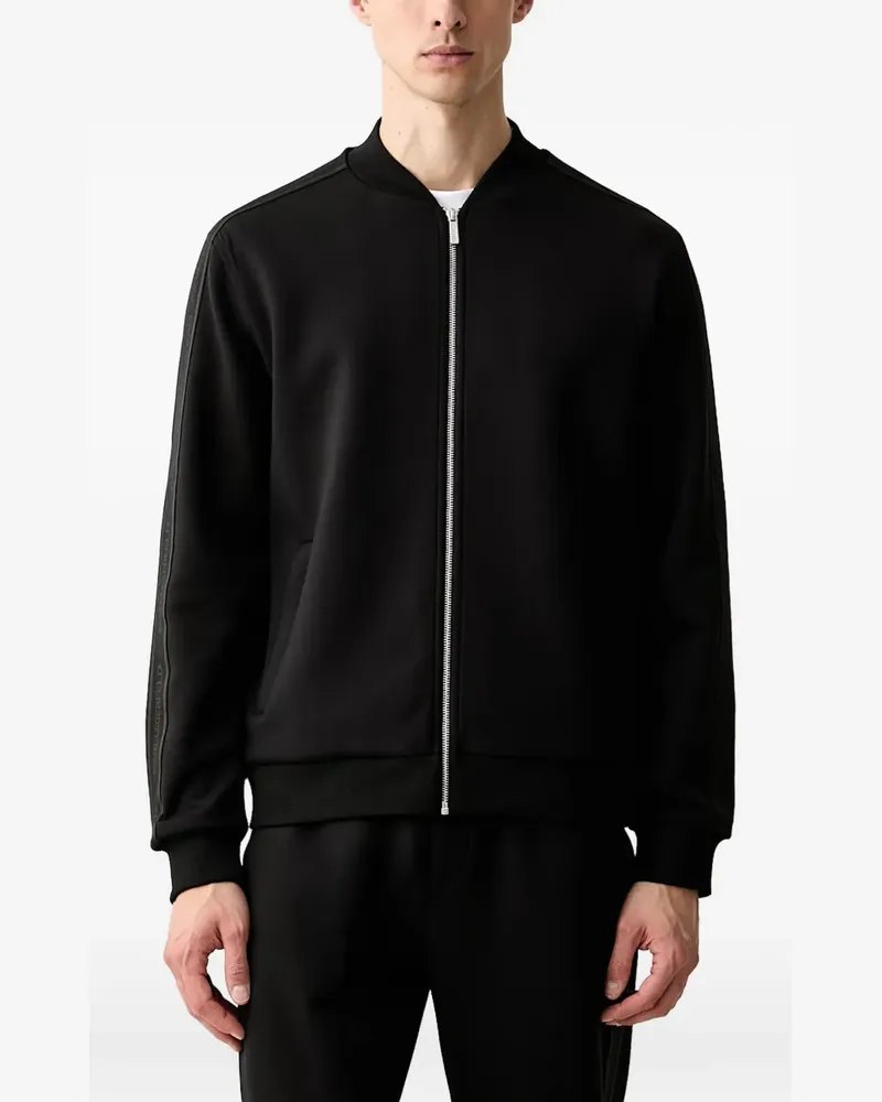 Karl Lagerfeld logo-tape zip-up cardigan - Schwarz Schwarz