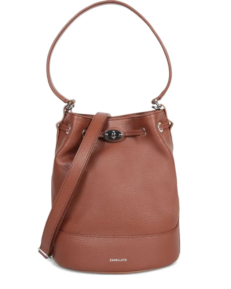 Zanellato turn-lock leather shoulder bag - Braun Braun