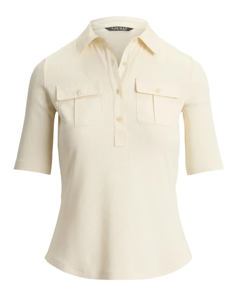 Ralph Lauren Geripptes Oberteil mit Ellenbogenärmeln - Nude Nude