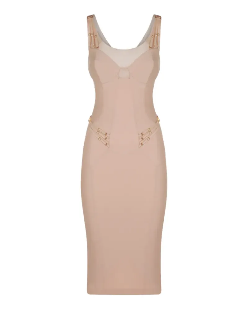 Elisabetta Franchi straps-detail midi dress - Nude Nude
