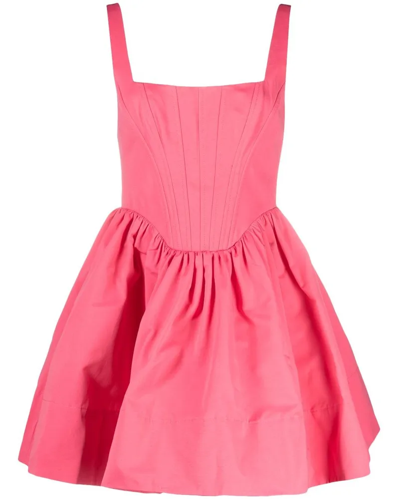 STAUD Ausgestelltes Landscape Minikleid - Rosa Rosa