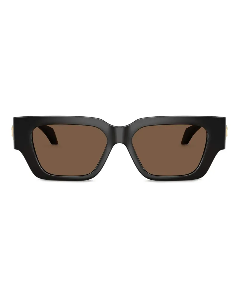 Versace Eckige Sonnenbrille mit Medusa-Detail - Schwarz Schwarz