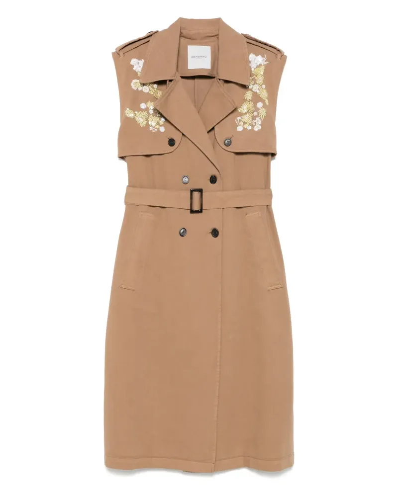Ermanno Scervino Midikleid aus Twill - Braun Braun