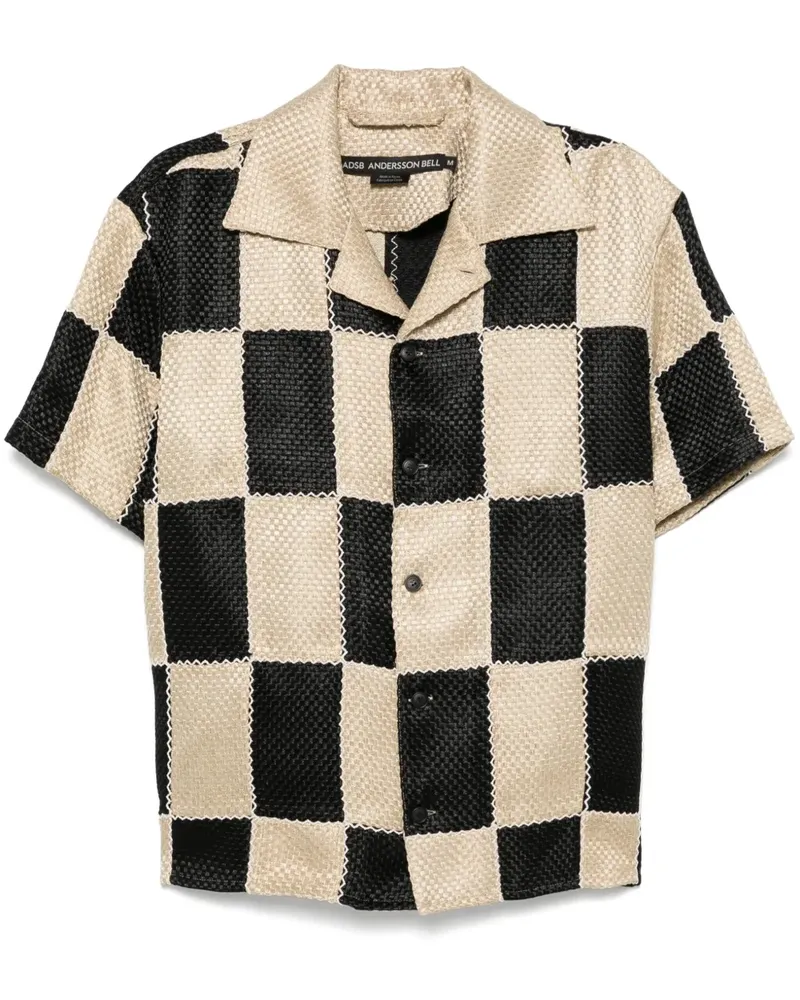 Andersson Bell Patchwork-Hemd mit Reverskragen - Schwarz Schwarz