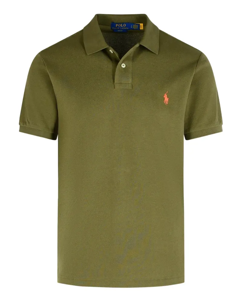 Ralph Lauren Geripptes Poloshirt mit Stickerei - Grün Grün