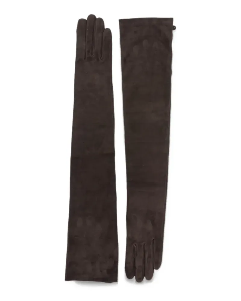 Agnelle Glamour suede gloves - Braun Braun