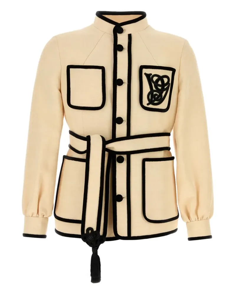 Valentino Garavani Jacke aus Canvas mit VG-Stickerei - Nude Nude