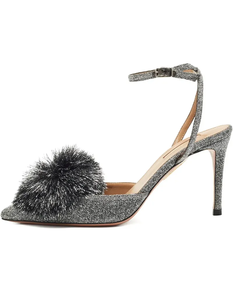 Aquazzura Powder Puff Pumps mit Knöchelriemen - Silber Silber