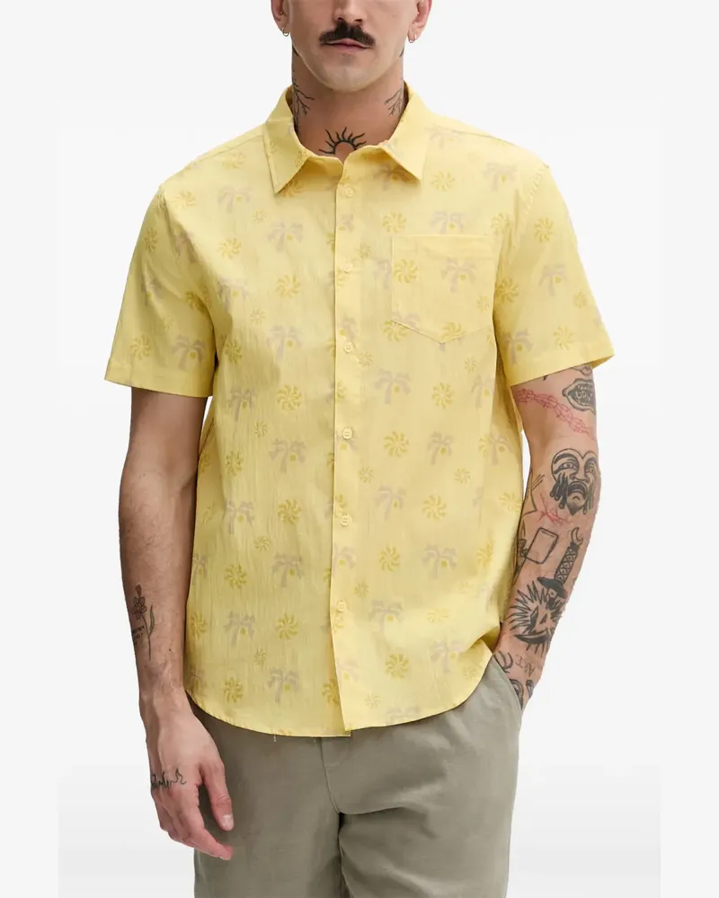 Hurley Hemd mit Palmen-Print - Gelb Gelb