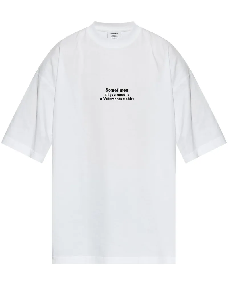 VETEMENTS T-Shirt mit Logo-Print - Weiß Weiß