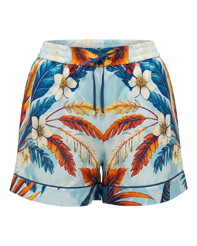 For Restless Sleepers Lissipa palm-print drawstring shorts - Blau Blau