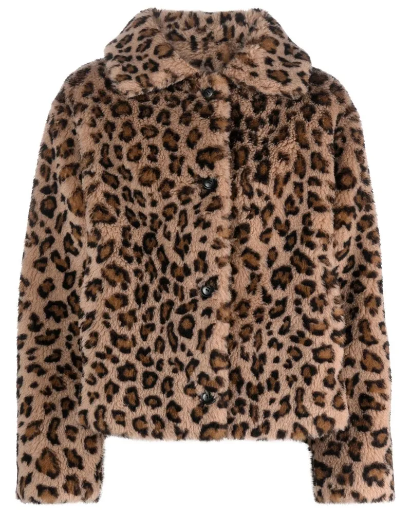 Yves Salomon Jacke mit Leoparden-Print - Braun Braun