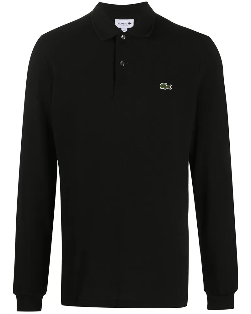 Lacoste Poloshirt mit Logo-Patch - Schwarz Schwarz