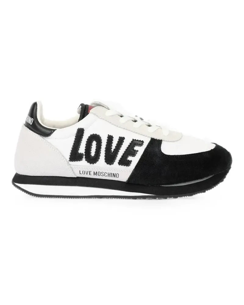 Moschino Love suede-panelled sneakers - Weiß Weiß