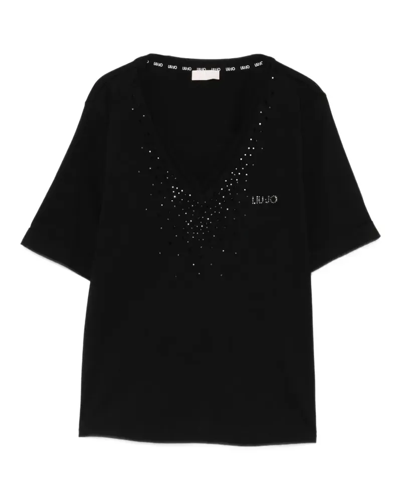 Liu Jo T-Shirt mit V-Ausschnitt - Schwarz Schwarz