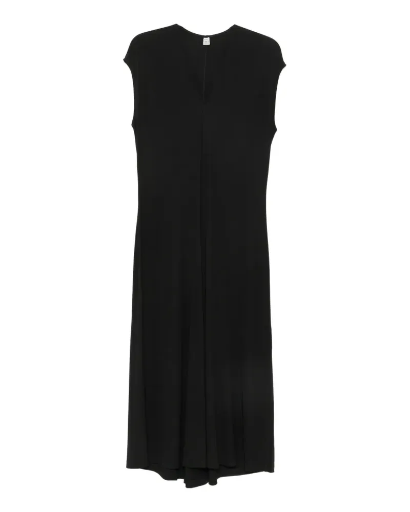 Totême V-neck midi dress - Schwarz Schwarz