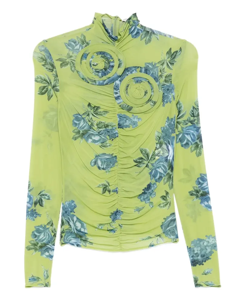 Magda Butrym Bikinioberteil mit Blumen-Print - Grün Grün