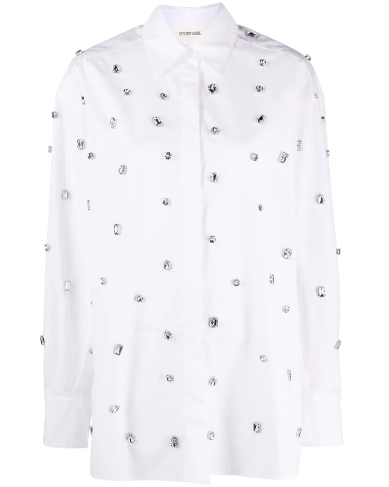 SPORTMAX Hemd mit Kristallen - Weiß Weiß