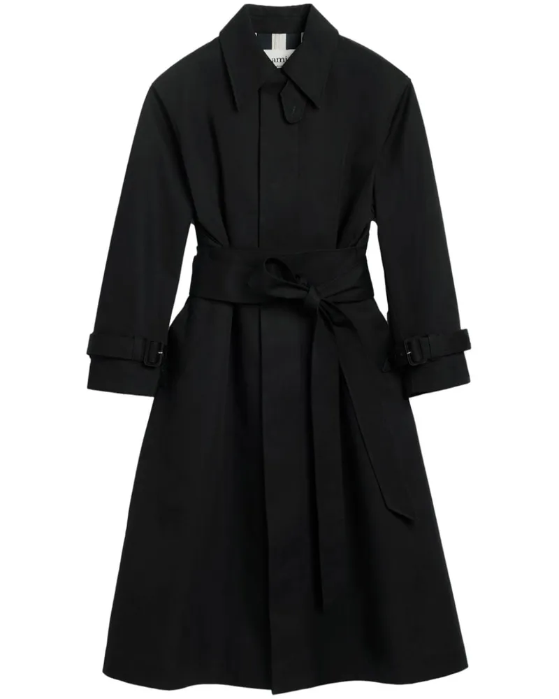 AMI Paris Trenchcoat mit Gürtel - Schwarz Schwarz