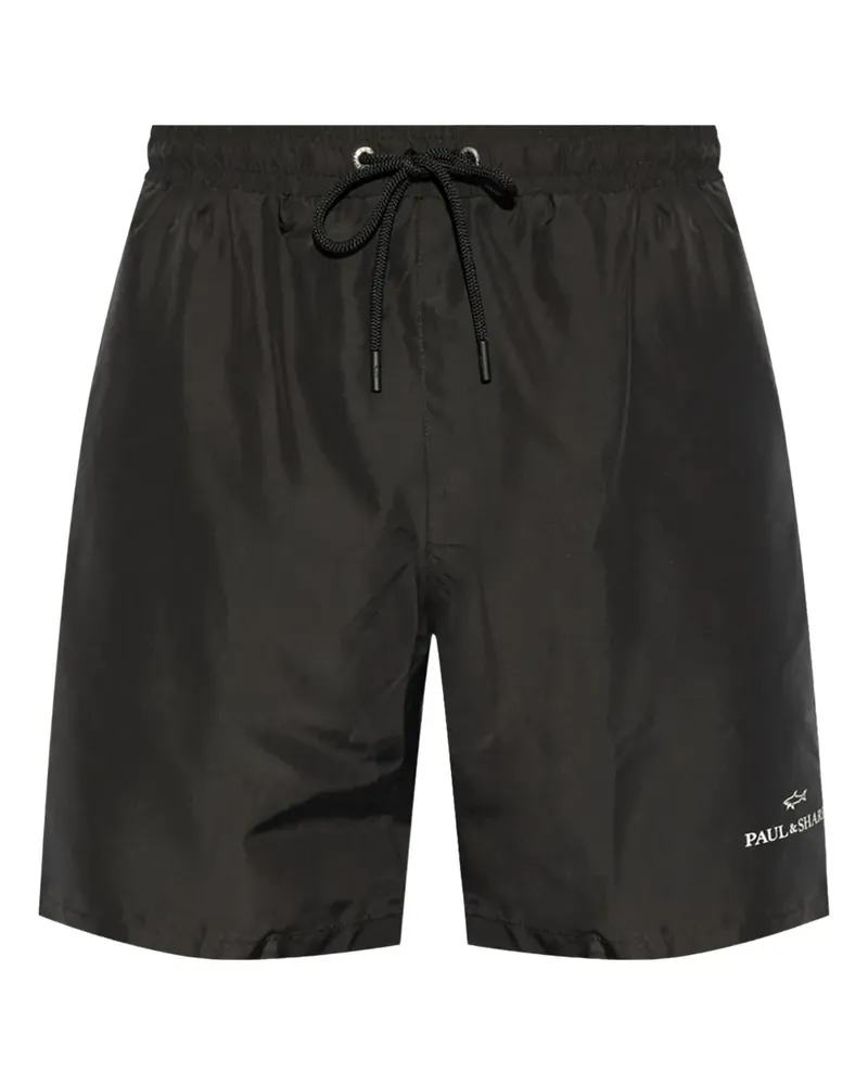 Paul & Shark Badeshorts mit Logo-Print - Schwarz Schwarz