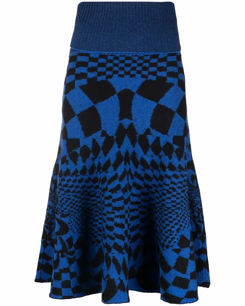 Stella McCartney Midirock mit geometrischem Muster - Blau Blau