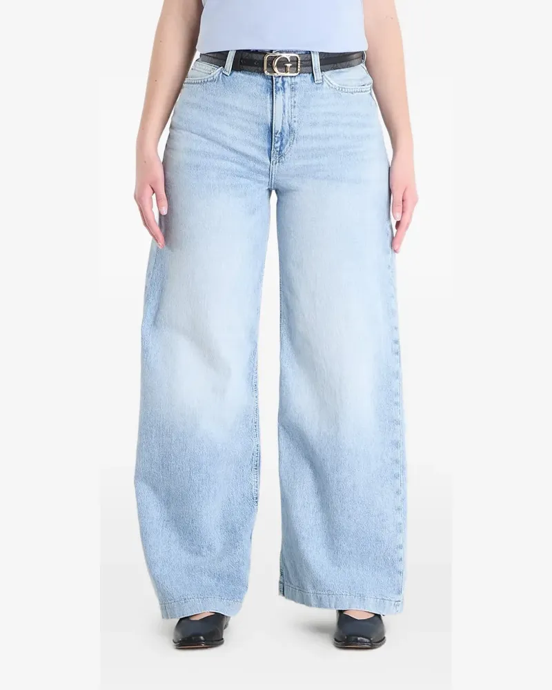 Guess Ausgeblichene Bellagio Wide-Leg-Jeans - Blau Blau