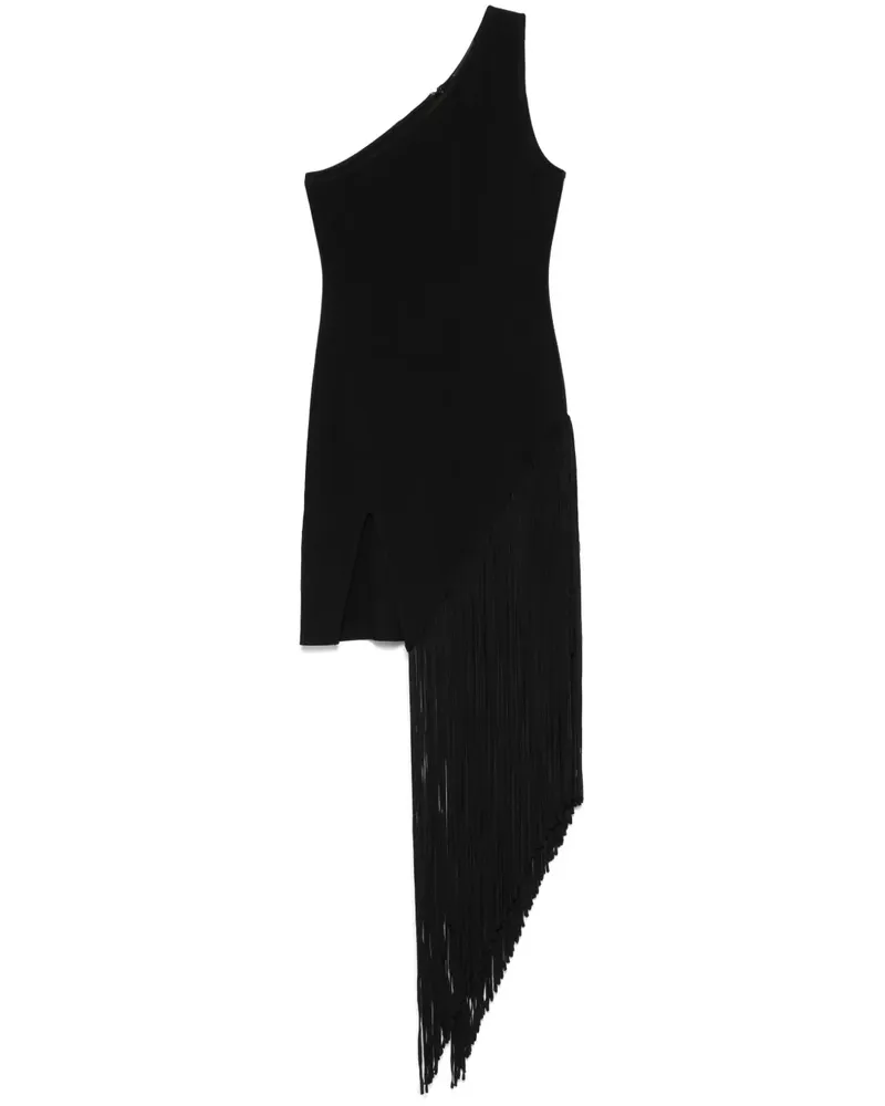 David Koma Minikleid mit Fransen - Schwarz Schwarz