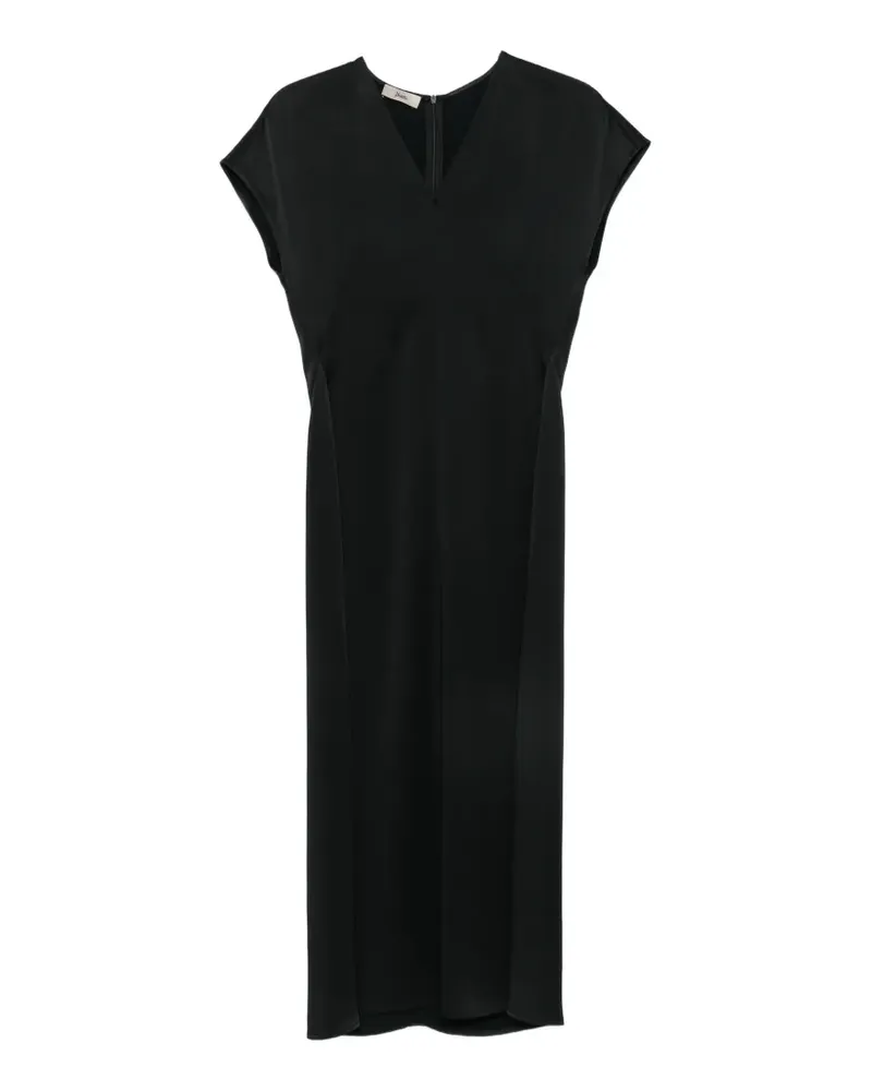 Herno V-neck short-sleeve midi dress - Schwarz Schwarz