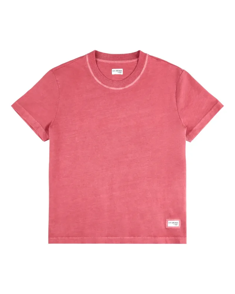 Fay Archive T-Shirt mit Logo-Patch - Rot Rot