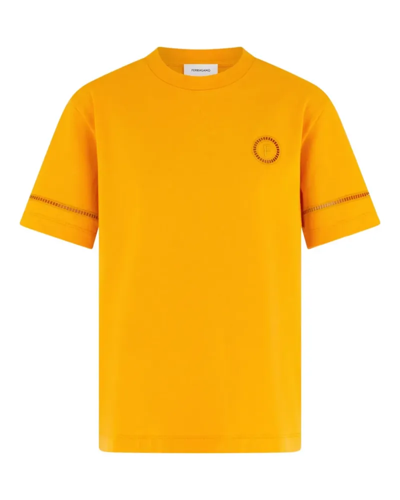 Ferragamo T-Shirt mit Logo-Verzierung - Gelb Gelb