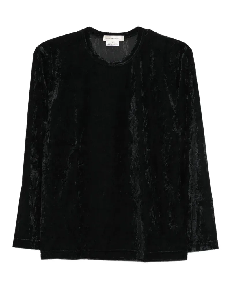 Comme des Garçons Langarmshirt mit Knitteroptik - Schwarz Schwarz