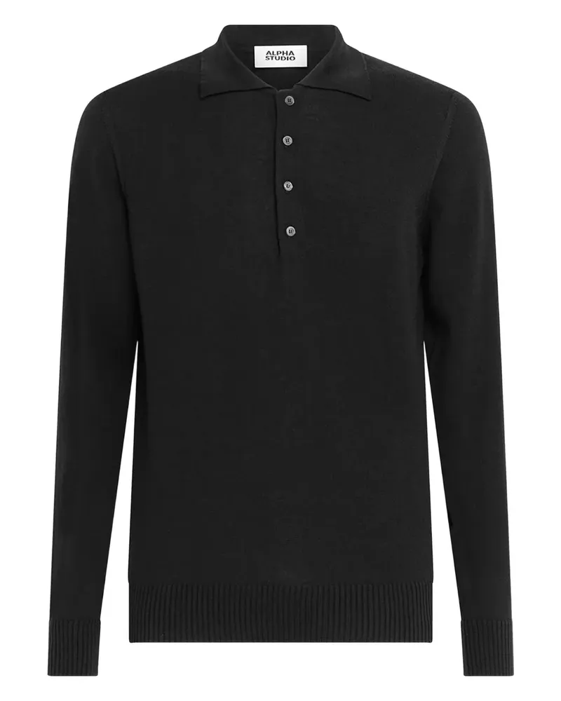 Alpha Industries Alpha Studio buttoned polo shirt - Schwarz Schwarz