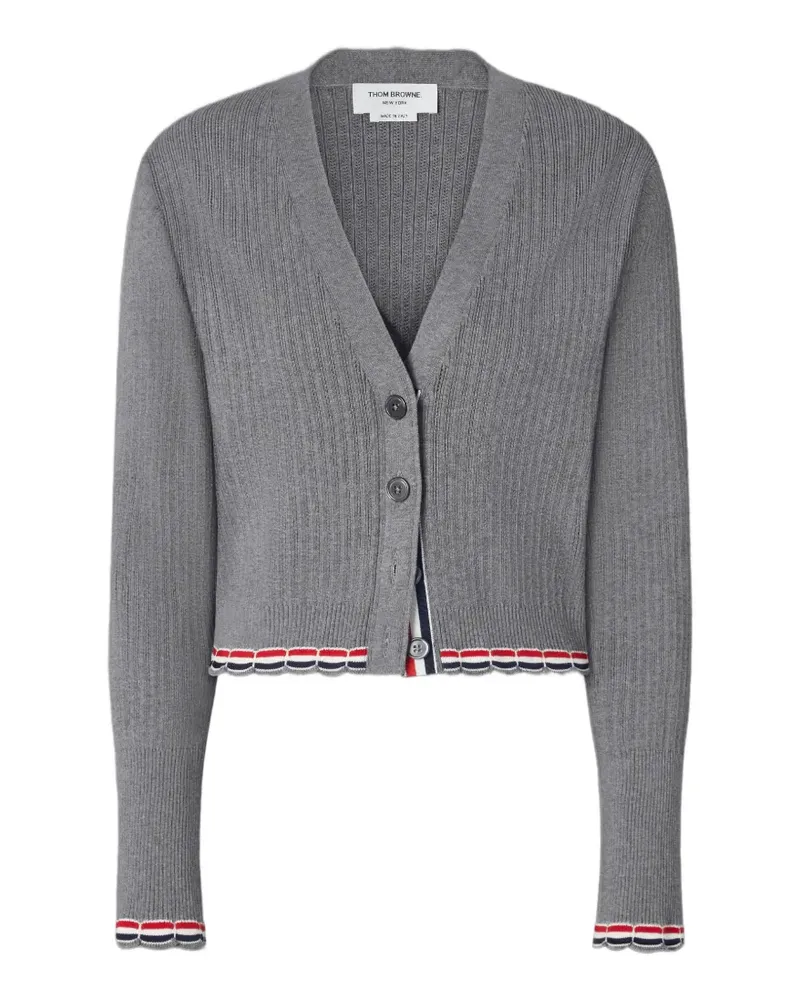 Thom Browne Cardigan aus Pointelle-Strick - Grau Grau