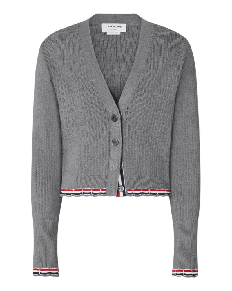 Thom Browne Cardigan aus Pointelle-Strick - Grau Grau