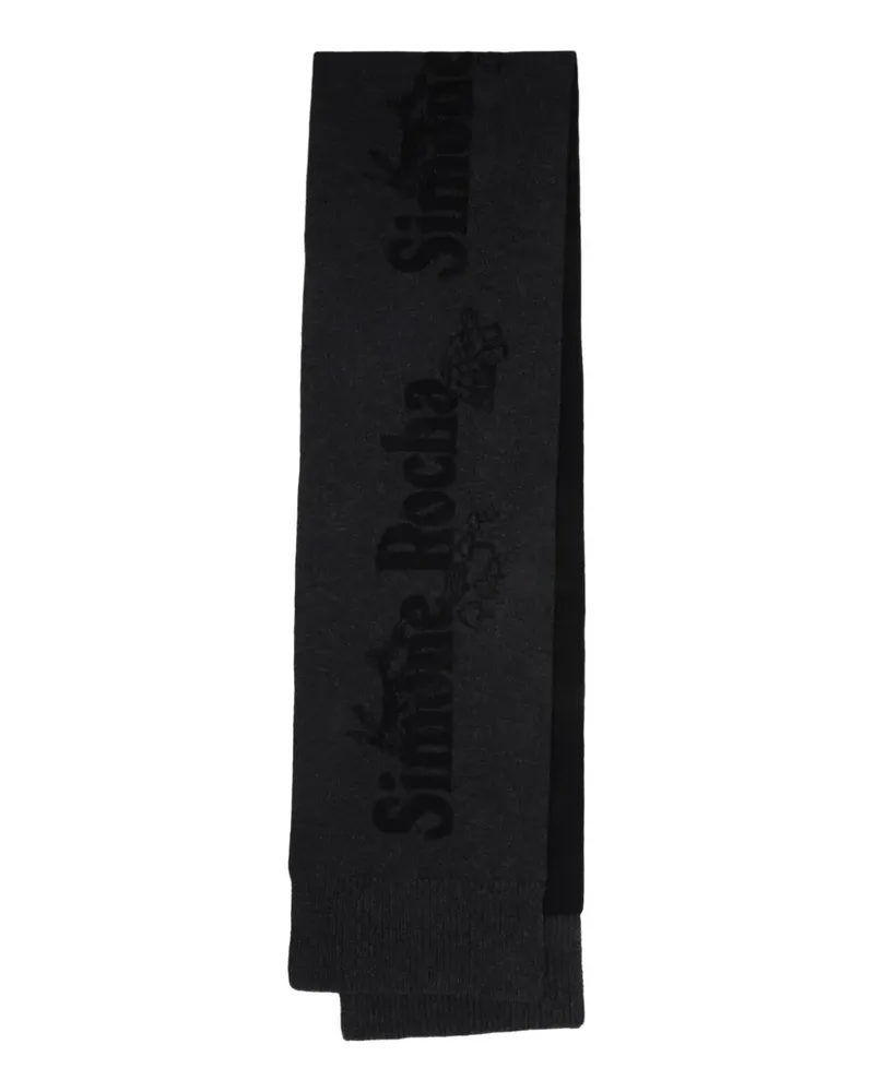 Simone Rocha Schal mit Logo - Schwarz Schwarz