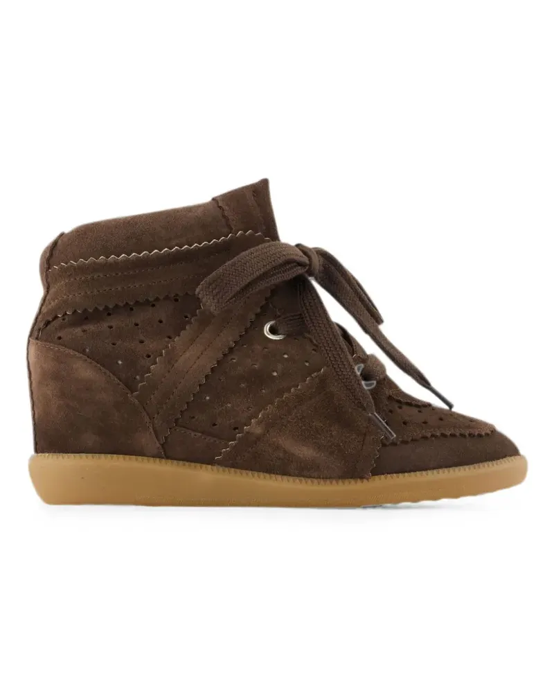Isabel Marant Bobby suede wedge sneakers - Braun Braun