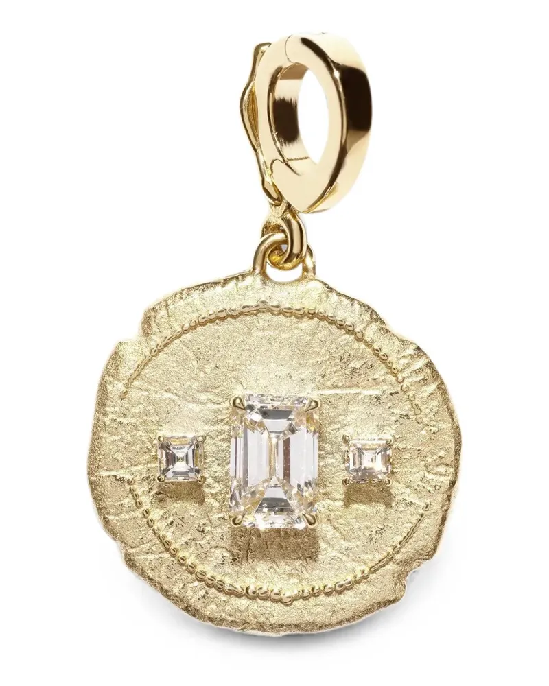 AZLEE diamond coin pendant - Gold Gold