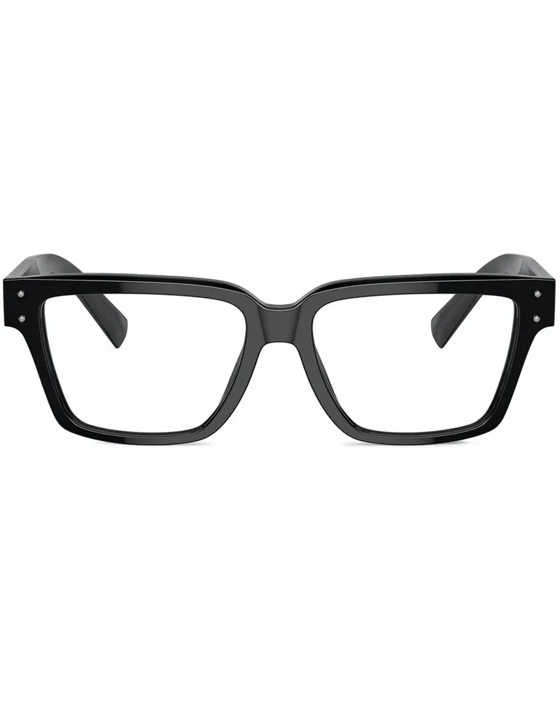 Dolce & Gabbana Polierte eckige Brille - Schwarz Schwarz