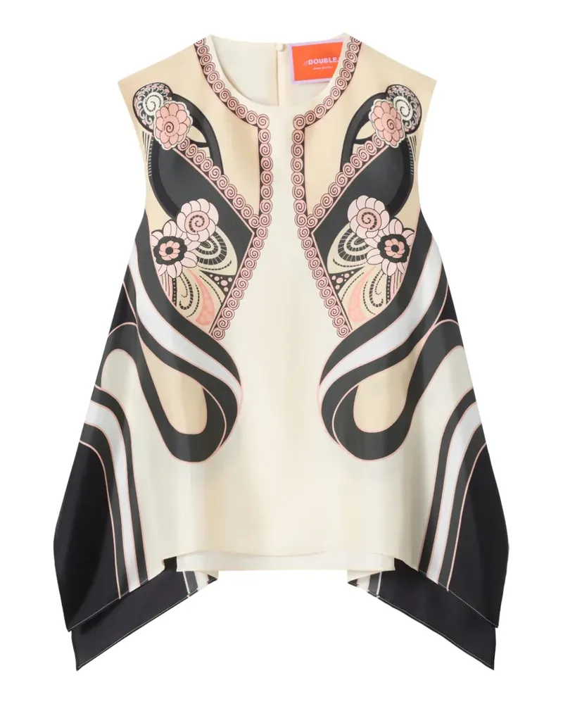 La DoubleJ San Carlo Trapez-Oberteil mit Blumenmuster - Nude Nude