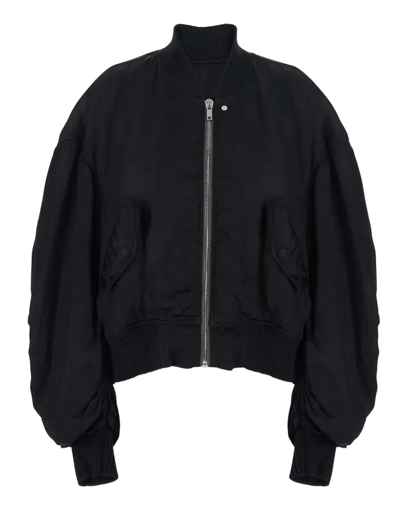 Rick Owens ruched bomber jacket - Schwarz Schwarz