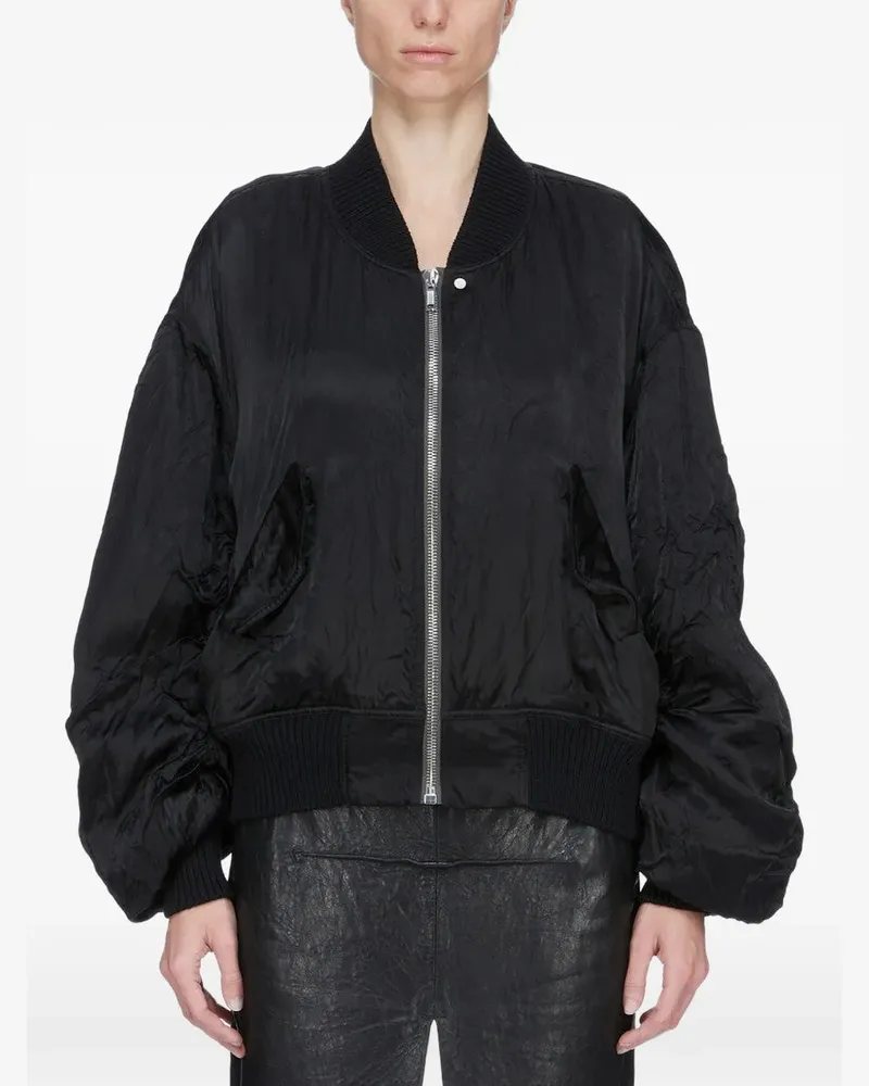 Rick Owens Geraffte Bomberjacke - Schwarz Schwarz