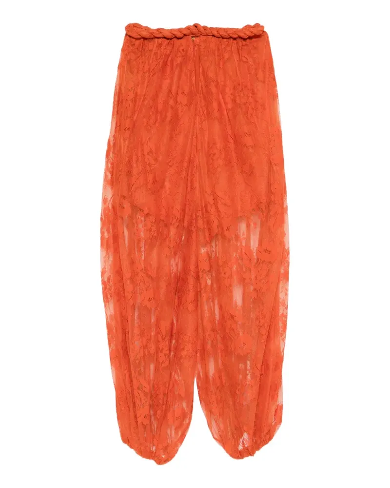 Zimmermann Luna Jumpsuit mit Blumenspitze - Orange Orange