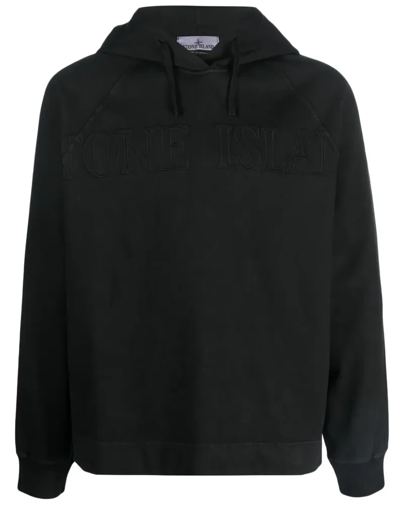 Stone Island Hoodie mit Logo-Print - Schwarz Schwarz