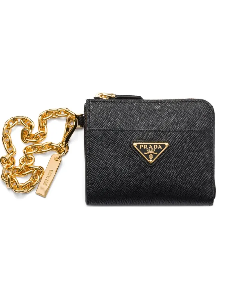 Prada Kleines Portemonnaie aus Saffiano-Leder - Schwarz Schwarz