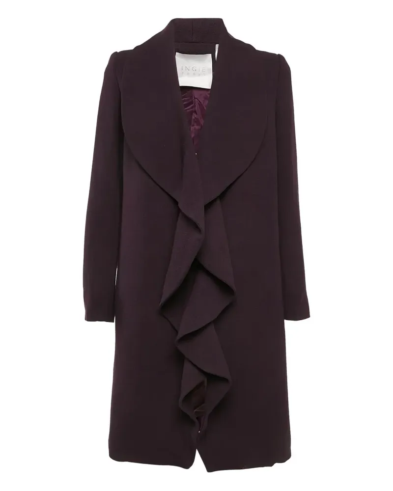 INGIE Paris Pre-owned Wollmantel mit gerüschtem Revers - Violett Violett