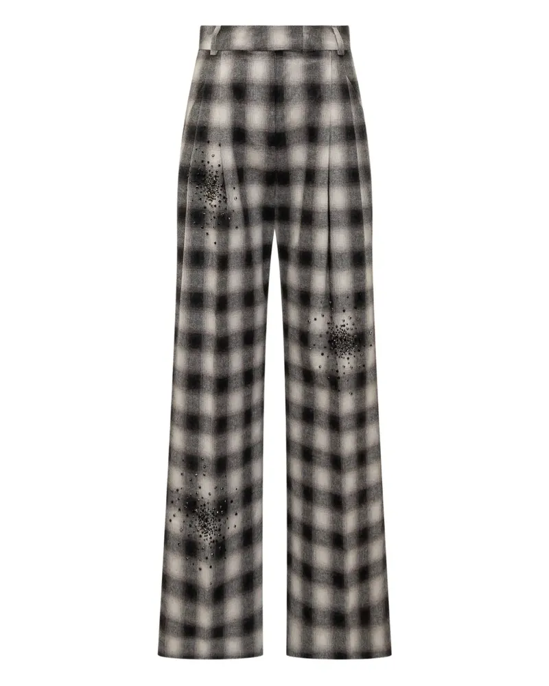Des Phemmes plaid embellished trousers - Schwarz Schwarz