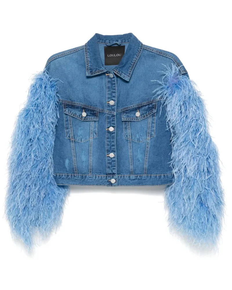 LOULOU Jacke mit Federn - Blau Blau