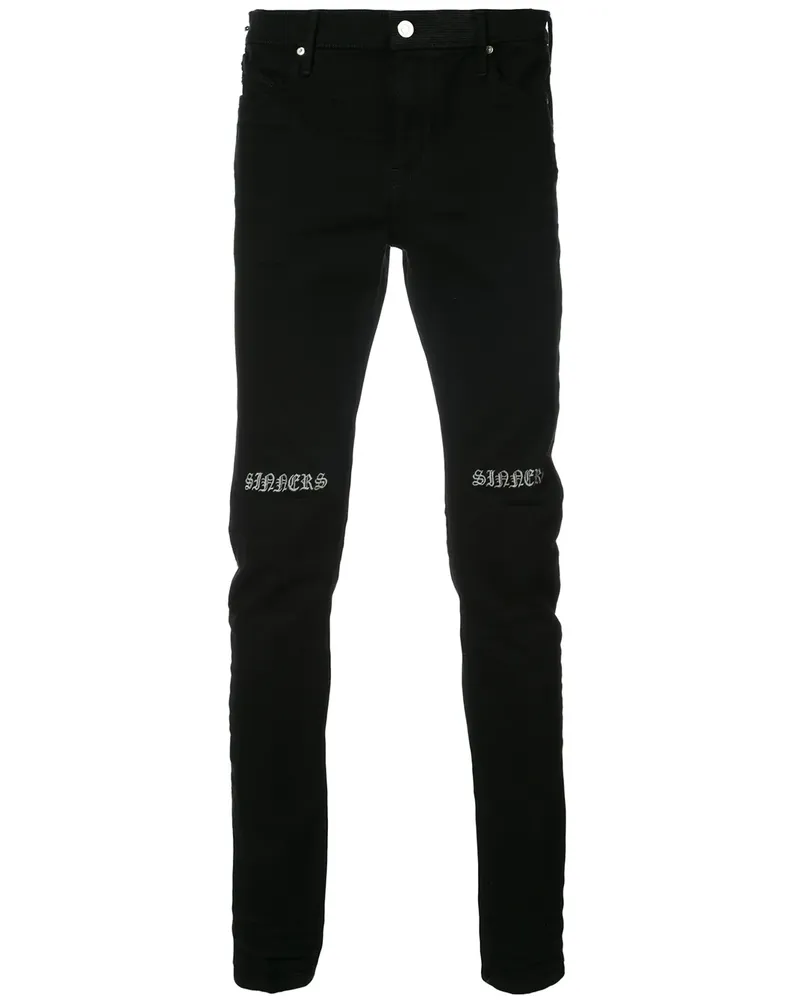 RTA Jeans mit Stickerei - Schwarz Schwarz
